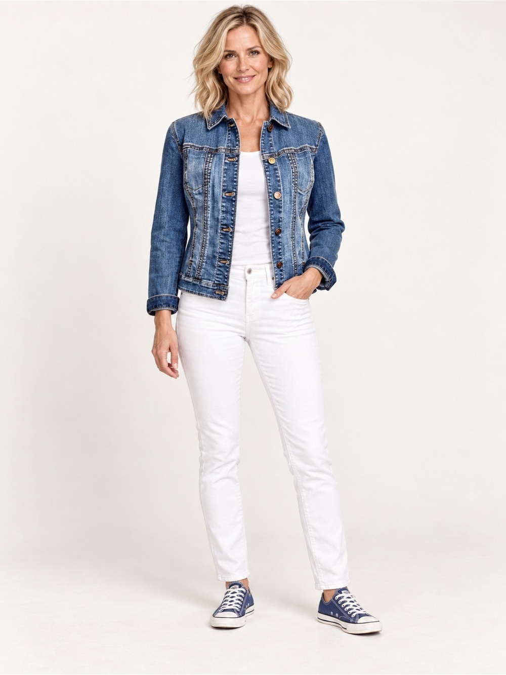 Chico's Classic Denim Jacket - Tailored Fit - Size 0 - Like New